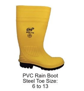 Steel Toe Yellow PVC Rain Boot