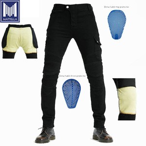 stock price men gear motorcycle jeans trouser pants with CE approved protections with aramid fiber fabric lining