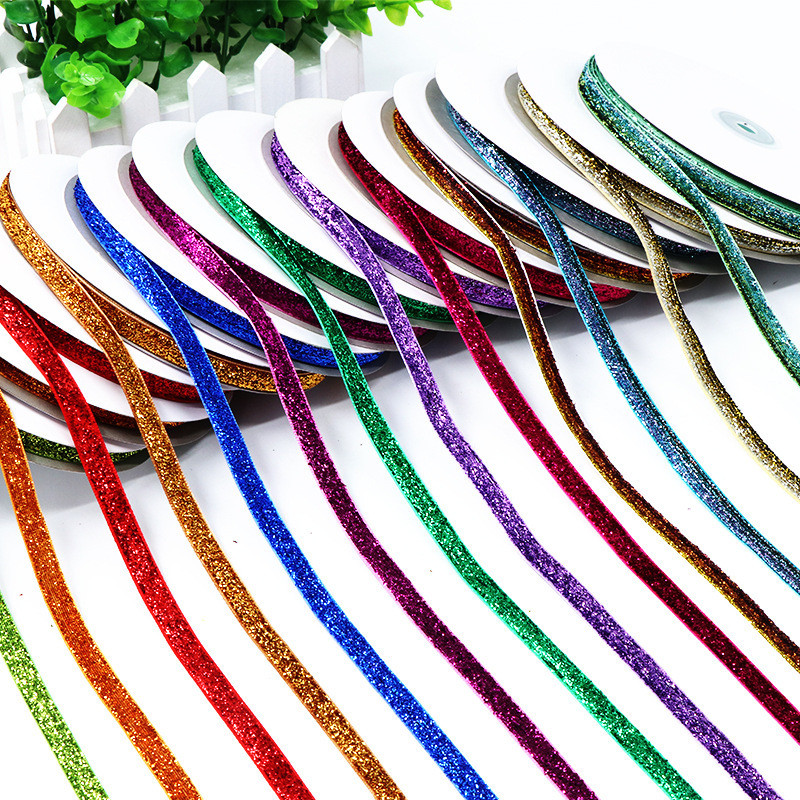 Buy Stretch Metallic Yarn Velvet Ribbon For Garment Apparel Bags ...
