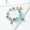 Summer water blue crystal glass beaded bracelet travel commemorative bracelet Valentines Day gift factory wholesale