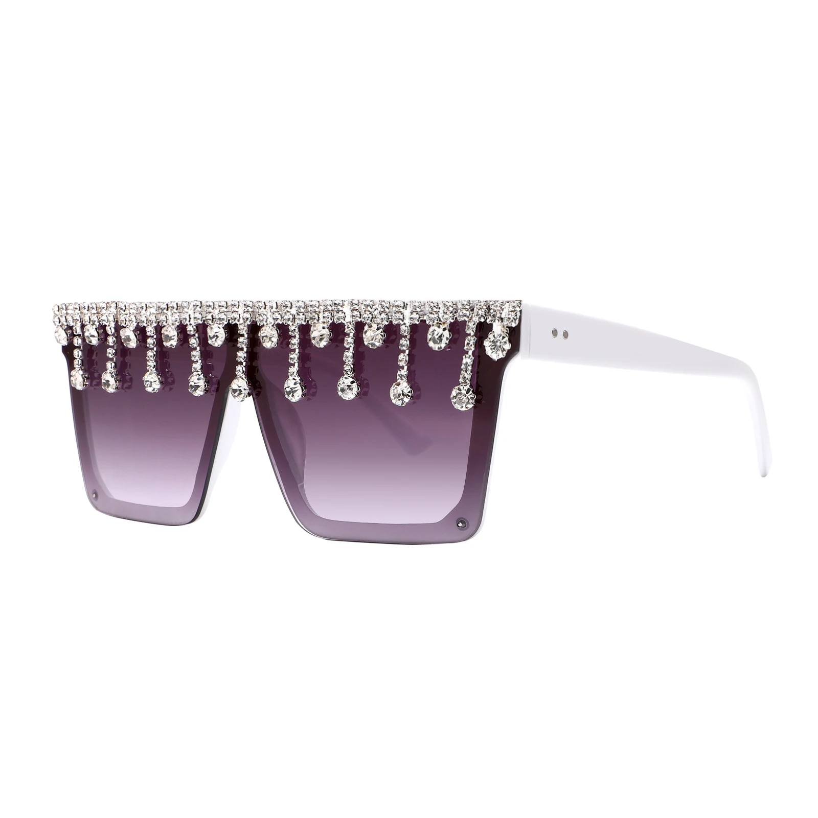 sunglasses 2021 oversized square Flat Top Sunglasses Crystal Drip Shades Feast Eyewear diamond sunglasses party