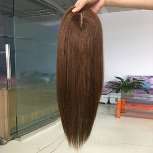 Super silk top woman human hair toupee