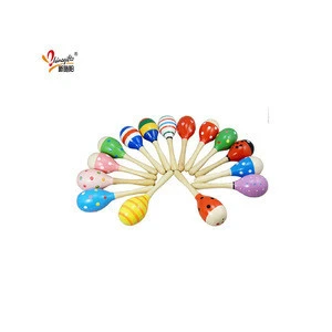 Suppliers Wooden Baby Musical Instruments Maracas Toy Sand Shaker Egg Maracas Early Education