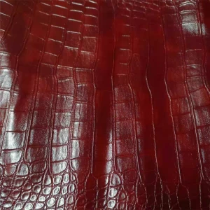 synthetic leather for garment. fashion garment leather. crocodile shiny leather for garment