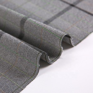 Textile garment wholesale stretch black plaid polyester spandex fabric for jabot blouse