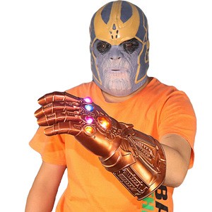 The Avengers Infinity War Thanos Mask with led Gauntlet Glove Halloween Costume Party Props