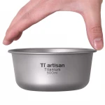 Titanium Bowls Plates Camping Single-Walled Bowls Dishes Outdoor Tableware Lightweight Dinner camping equipment
