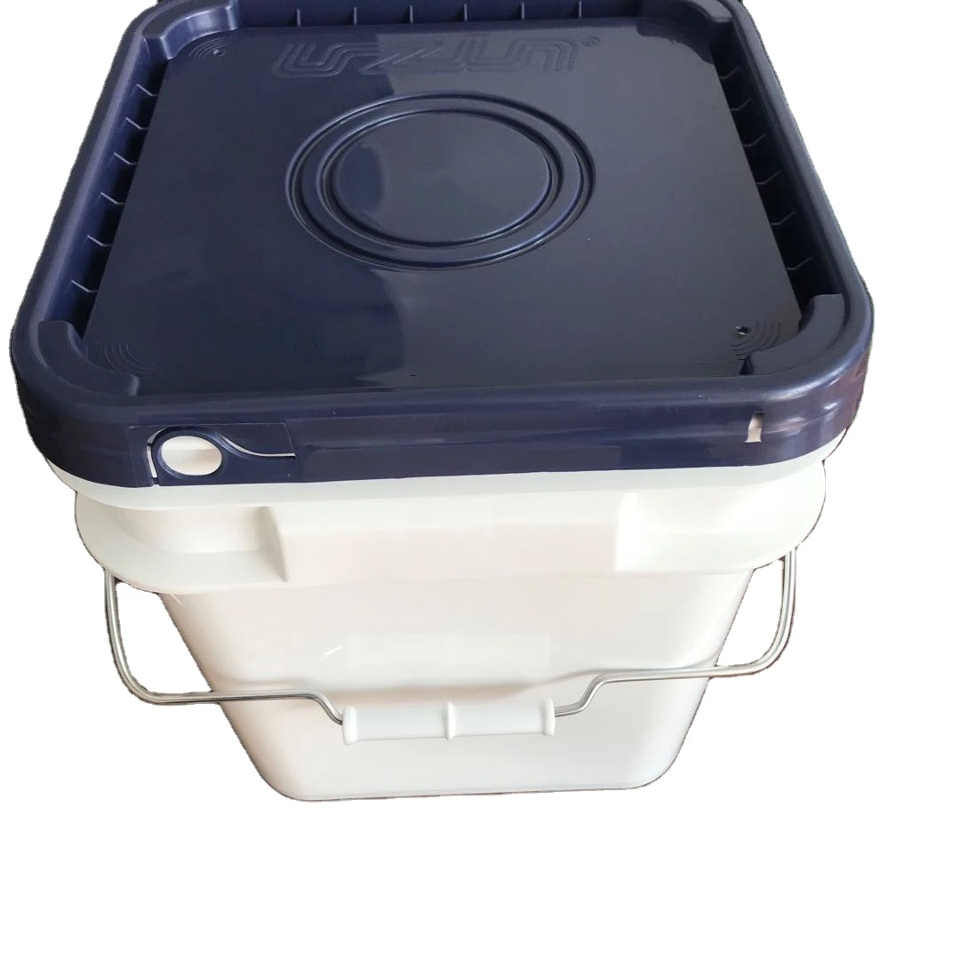 top sale best quality 3.3 gallon plastic square pail with lid  15 years experience in plastic pail