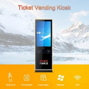 Top selling outdoor wifi kiosk vertical 43 inch touch screen ticket vending self service stand pc kiosk