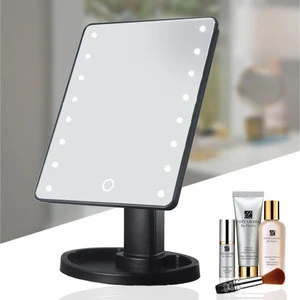 Touch Switch Table-Top Mirror Lights Battery USB Two-In-One Charge Makeup Mirror With Light LED 360 Degrees Rotatable Makeup Mir