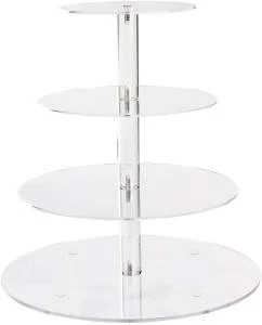 Transparent 4 Tier Round Acrylic Dessert Display Stand Pastry Shelf
