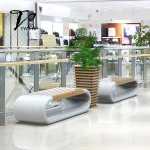 Unique fiberglass   rectangle commercial bench waiting seat chair for the public