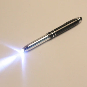 Unique Multi-function LED Pen Promotion Pen Led Light Metal Stylus Ballpoint Pen With Customized