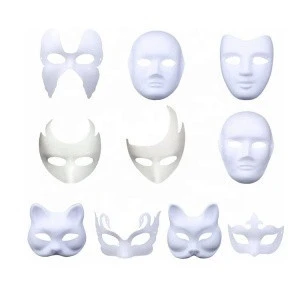 Unpainted Plain Half Face DIY White Paper Masquerade Masks for Kids Adult Christmas Mardi Gras