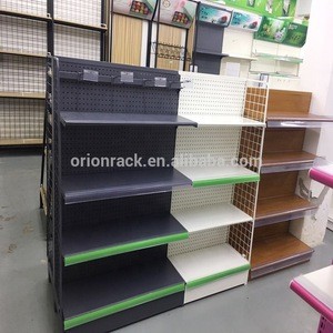 Used Retail Display Black Gondola Shelving,Mini Supermarket Metal Display Shelf Guangzhou Dimension For Retail Store