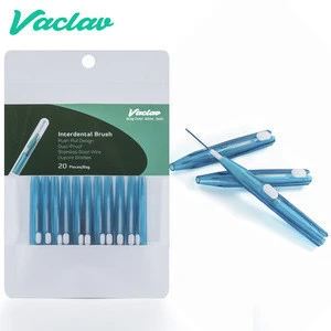 Vaclav 20Pcs Pack Push-Pull Interdental Brush Gum Interdental Tooth Brush Orthodontic Wire Brush Toothbrush Oral Care Toothpick