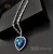 Import Valentines Gift Fashion Jewelry Austria Blue Sapphire Crystal Heart Shape Charm Pendant Necklace from China