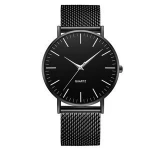 Vdear Custom Logo Blank Watch Face Black Chain Band Japan Quartz Movement Mens Wristwatches