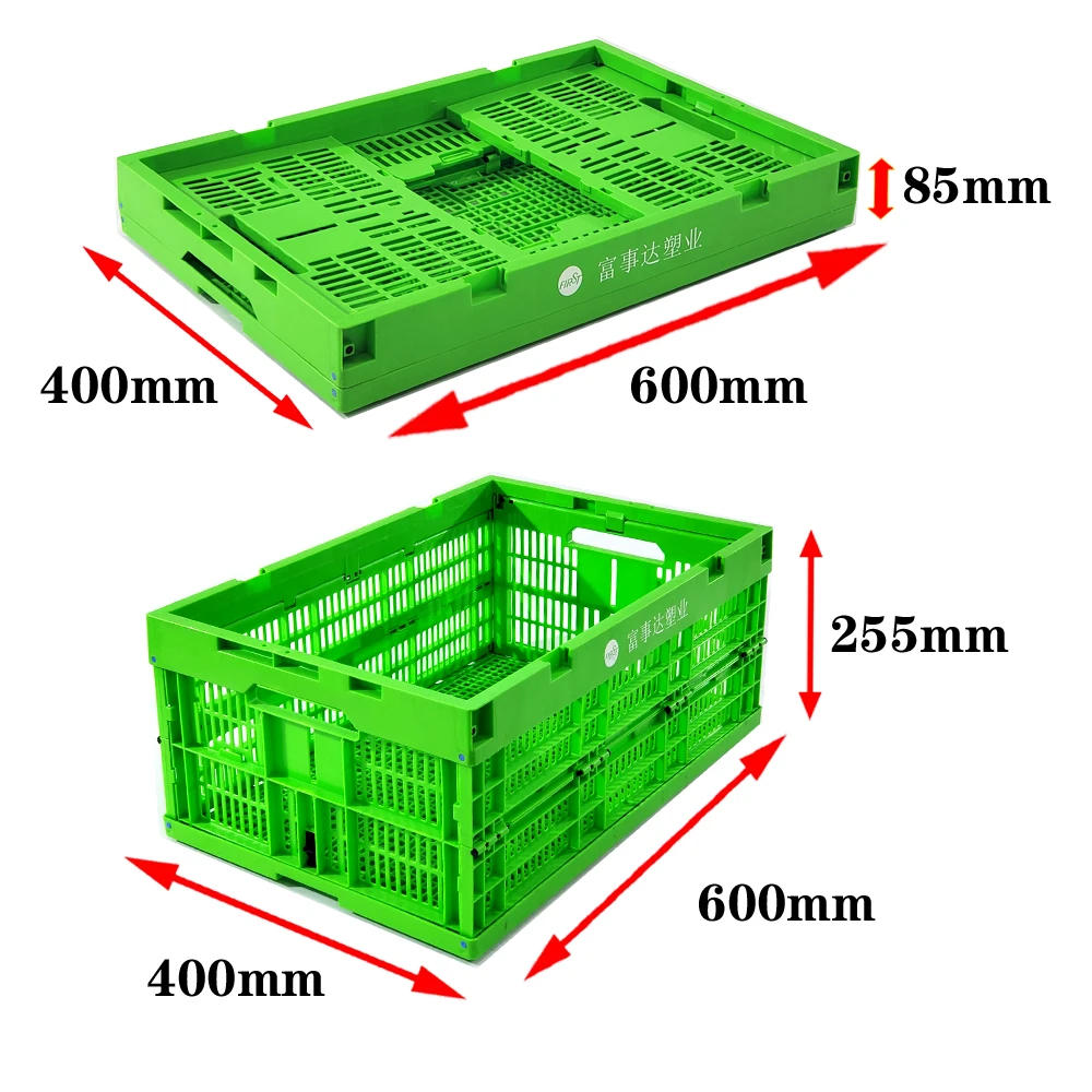 Ventilated Mesh Plastic Collapsible Container Crate Plastic Foldable Crate