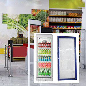 Vertical Refrigerator Showcase Freezer Glass Door With PVC/Aluminum Frame