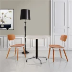 Vintage industrial Metal dining chair with wood seat