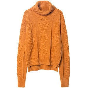 Warm and Thickened Knitted Pullovers heavy cashmere wool women sweater top