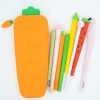 Water Leak Resistant Personal Item School Gift Student Make up Bag with Zipper Silicone Pen Pencil case