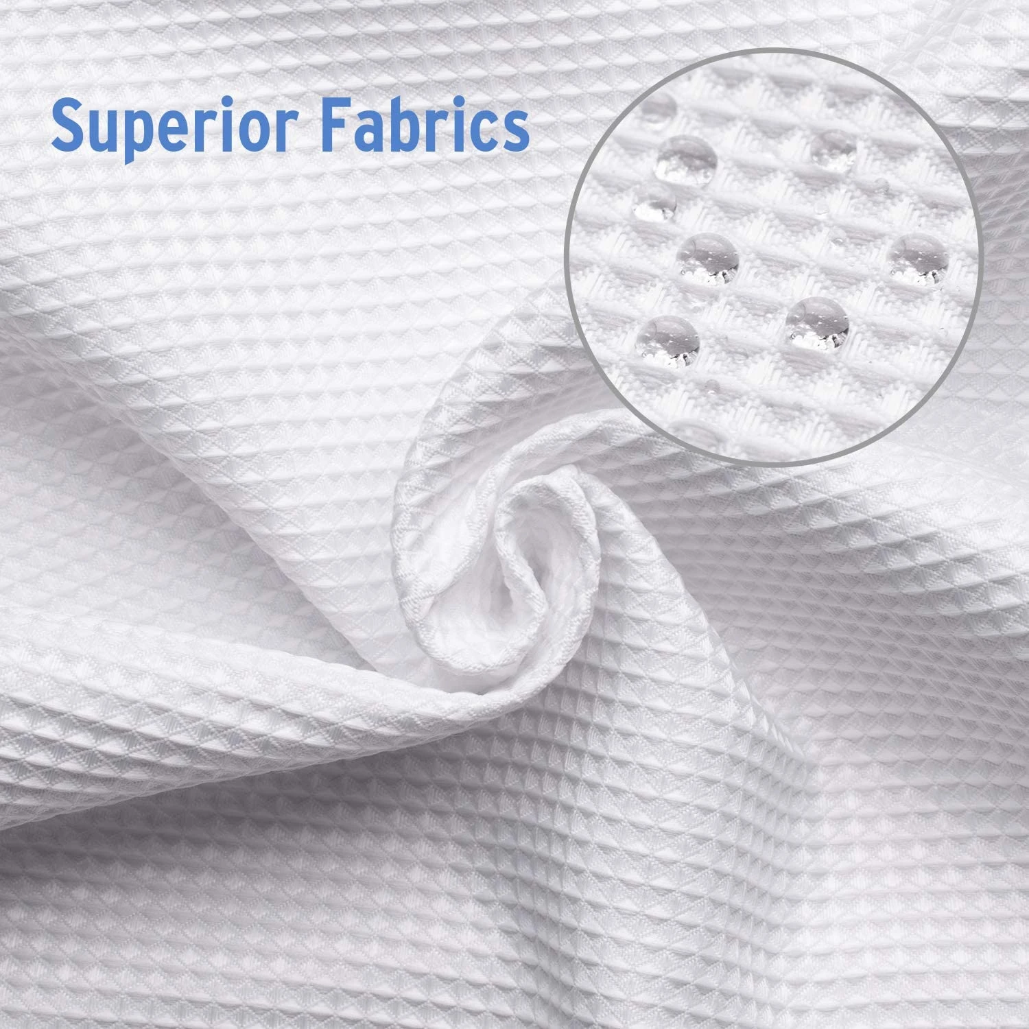Waterproof 240g 72inch weighted waffle bathroom fabric white shower curtain