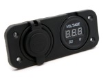 Waterproof Dual USB Charger Adapter 2.1A/1.0A + 12V-24V LED Voltmeter Panel for Motorcycle Car Boat Marine Carvan