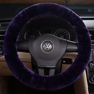 whole skin sheepskin wool steering wheel cover for car