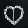 Wholesale 23*23mm Silver Metal Crystal Round Rhinestone Buckles for Wedding Invitation