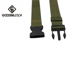 Wholesale adjustable military waistband knitted belt men belt with  plastic buckle