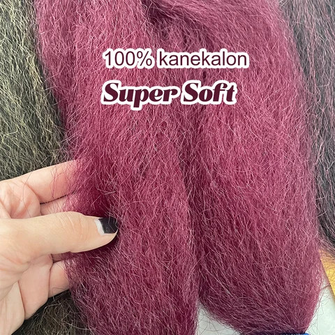 wholesale braiding hair kanekalon jumbo soft pelo sintetico kanekalon braiding hair pre stretched kanekalon al por mayor