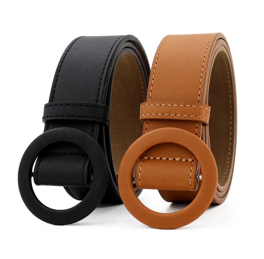 Wholesale Casual Jeans Custom Women&#x27;s PU Cheap Leather Belt with Adjustable Buckle