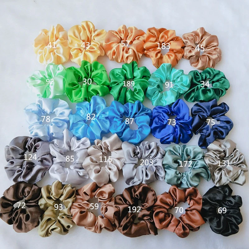 Wholesale colorful satin scrunchies hairband
