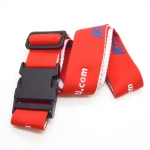 Wholesale Custom Made Logo Polyester Luggage belt Strap with Detach belt clamp