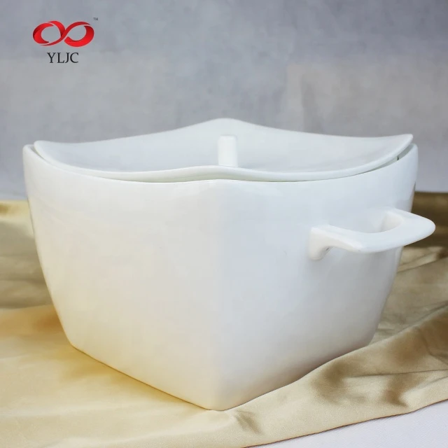 Wholesale Dinnerware White Ceramic Soup Tureen With Lid