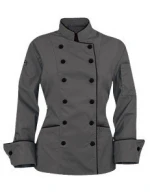 Wholesale Factory Price Executive Poly Cotton Women Gray Chef Coats Jackets Hotel Chef Uniform