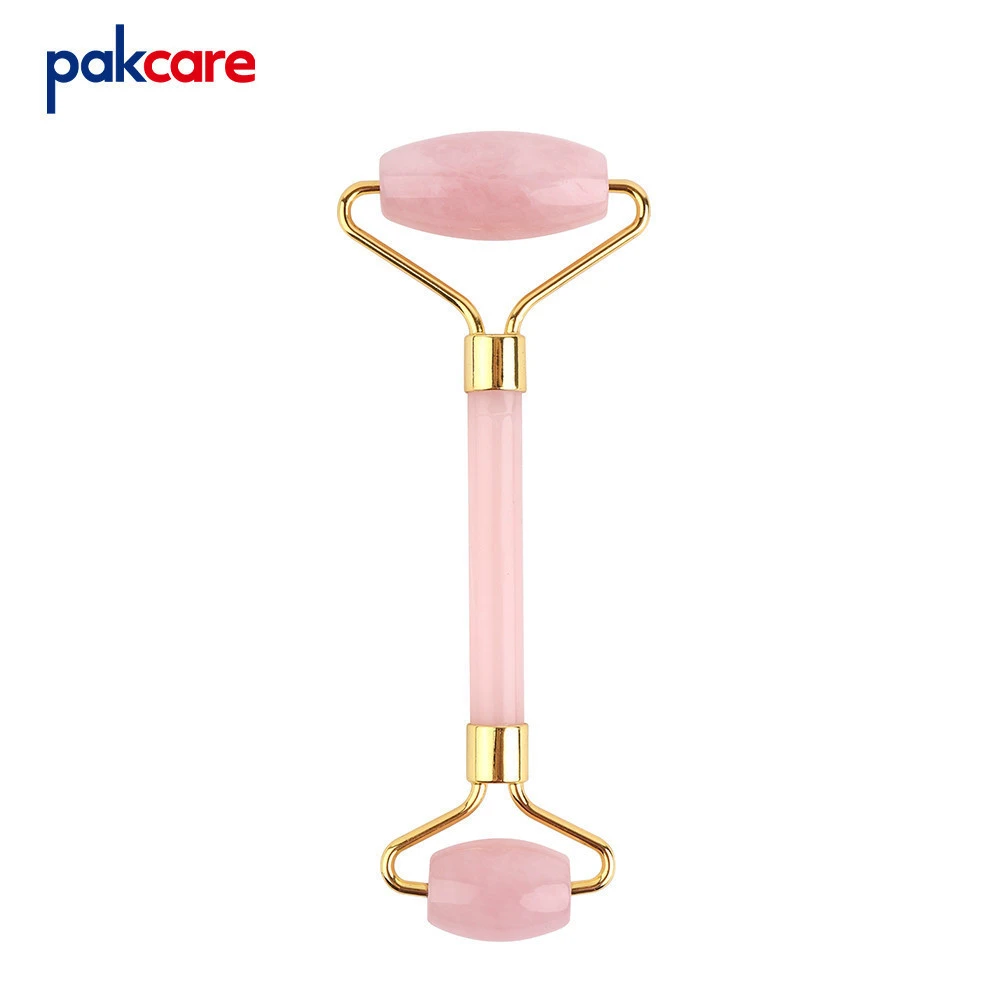wholesale factory supply 100% natural pink quartz crystal  jade roller pink gemstone  for face skin care