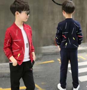 Wholesale fashion design children clothing sets winter/autumn splicing two piece pattern young boys camouflage suits