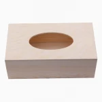 Wholesale Finished Square Wood Tissue Box Paper Holder Case With Sliding cover