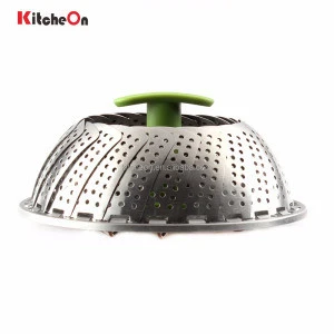 Wholesale Folding Stainless Steel Vegetable Steamer Basket with Extendable Handle