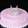 Wholesale hair accessories crystal rhinestone pearl cake crown kids birthday tiara