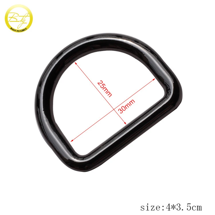 Wholesale high quality d ring fitting gumetal adjustable metal d buckle for bags accessories