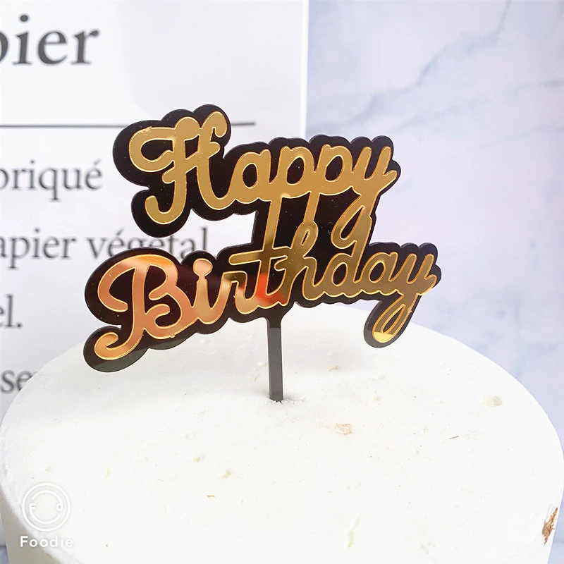 Wholesale High Quality New Design Birthday Decor Acrylic Happy Birthday Cake Topper
