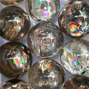 Wholesale high quality pretty crystal ball with rainbows smoky quartz ball