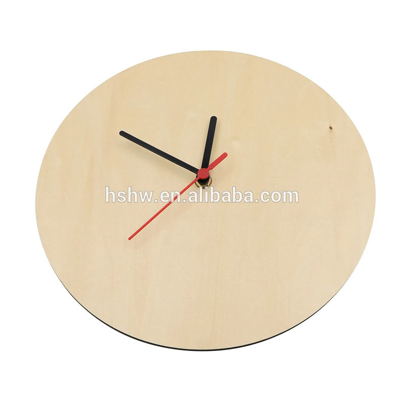 Wholesale Home Decorative 17cm Round Shape Printable Plywood Blank Sublimation Wall Clock