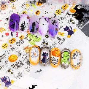 Wholesale Hot sale Halloween style nail cartoon Stickers patterns nail decals stickers Christmas For Nail Art Decoration