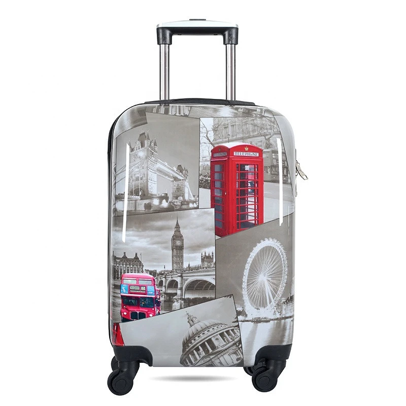 Wholesale OEM Custom Printed ABS PC Hard Shell Trolley Luggage