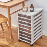 Wholesale Office B4 File Organizing Plastic Storage Rack Household Desktop Makeup Transparent Drawer Storage Cabinet With Wheels